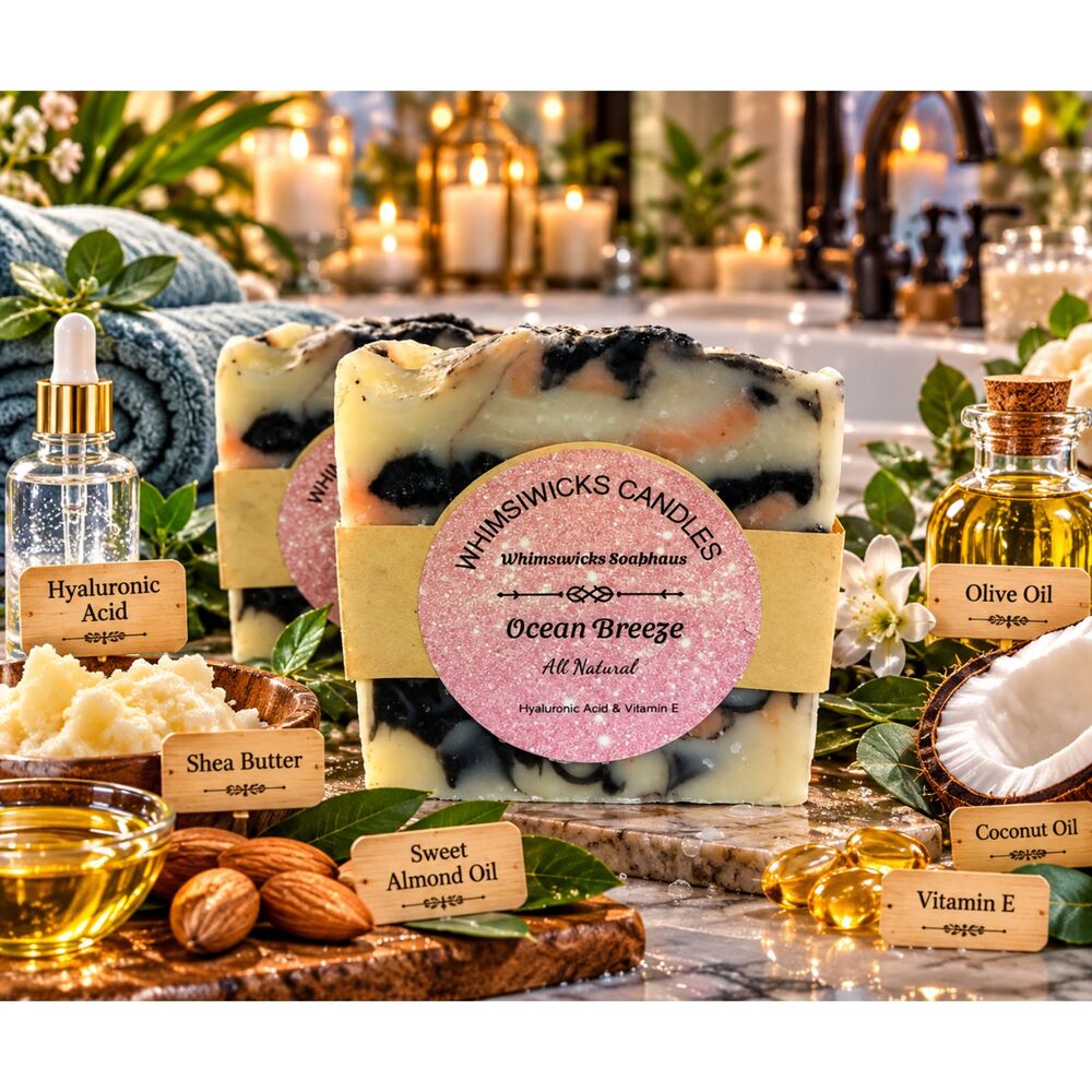 Handcrafted Ocean Breeze Hyaluronic Acid & Vitamin E Luxury Soap Bar
